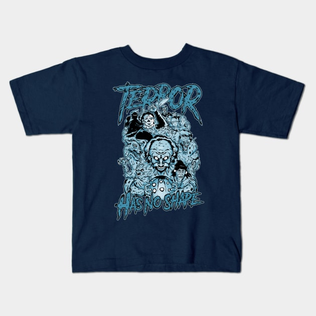 Terror has no shape - Blue Kids T-Shirt by demonigote